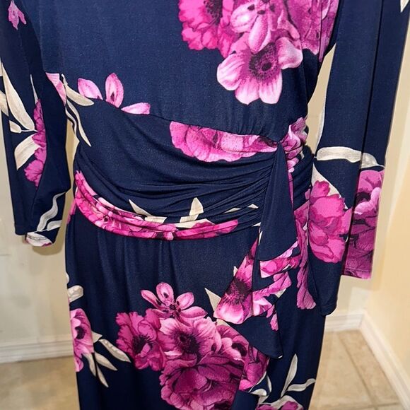 Jessica Howard Navy/Pink Floral Dress Size 14W - Picture 5 of 12